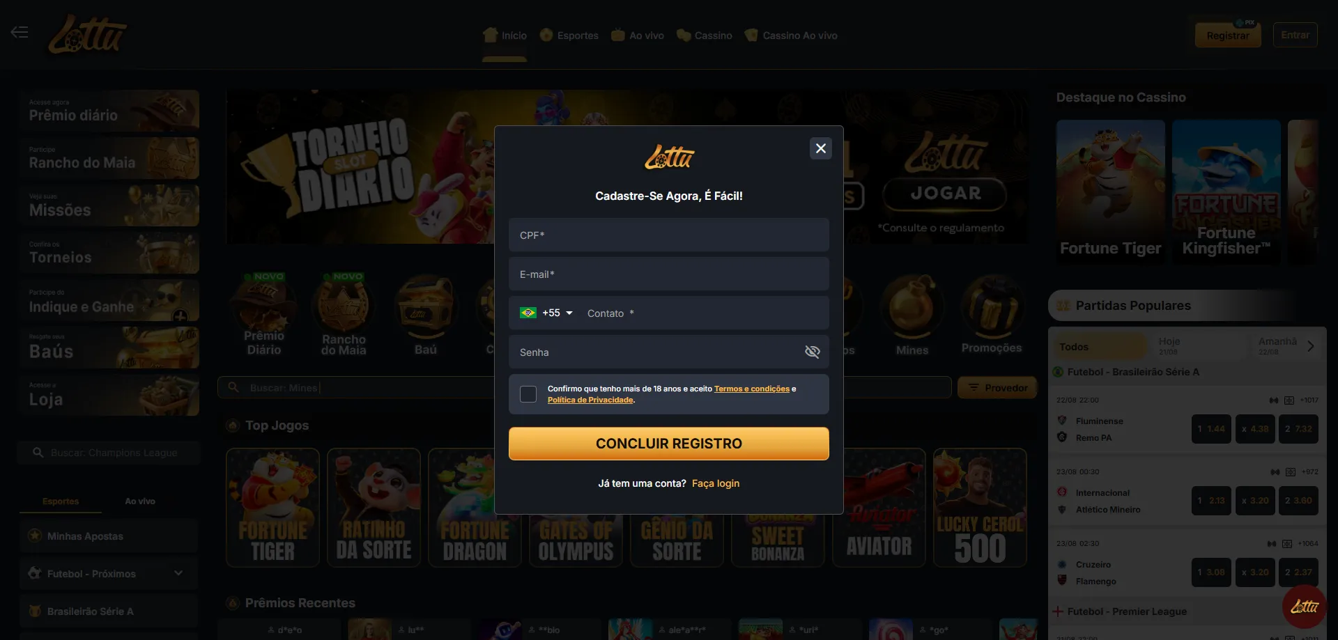 Como criar conta na Lotus Bet Casino passo a passo