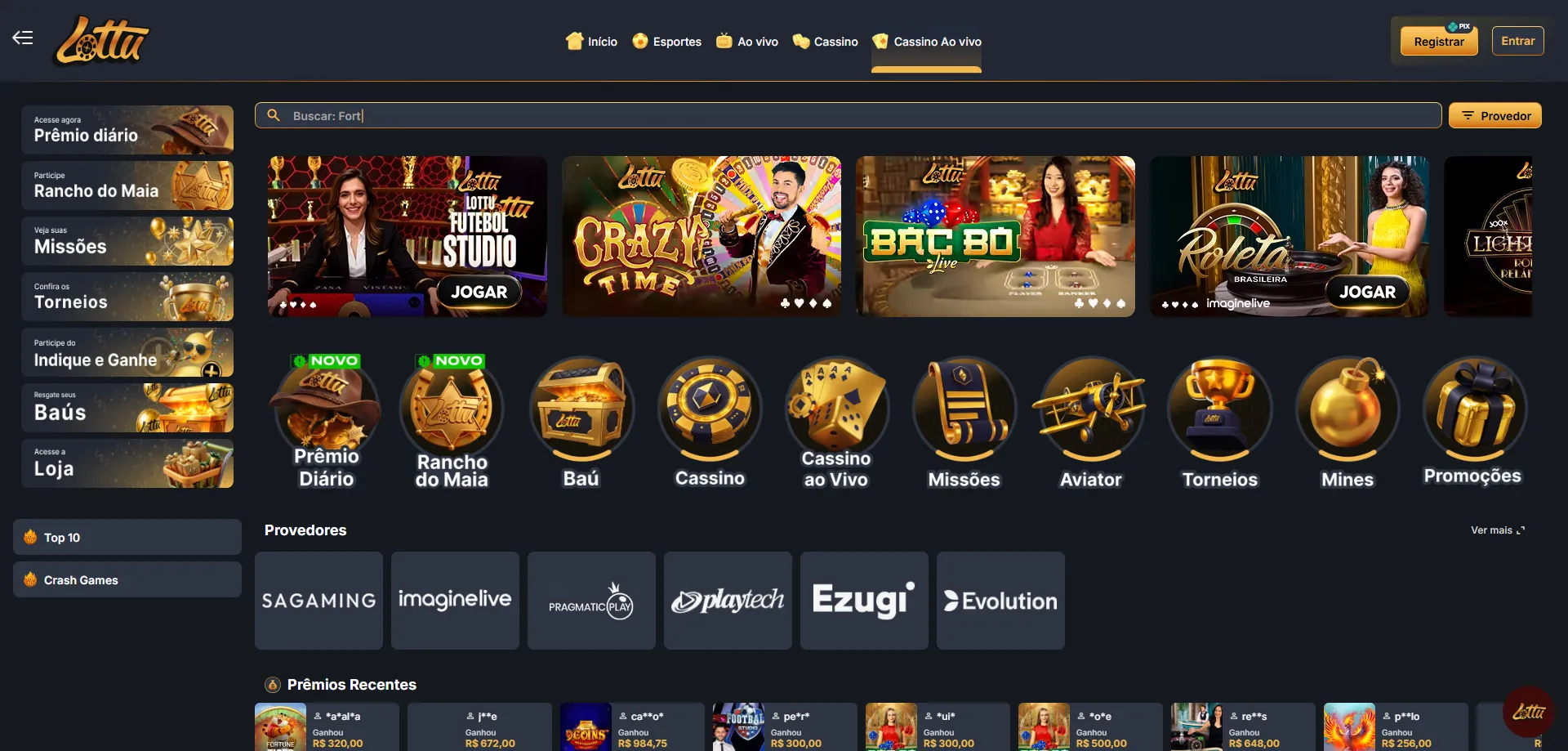 Depósito e saque via PIX na Lotus Bet Casino